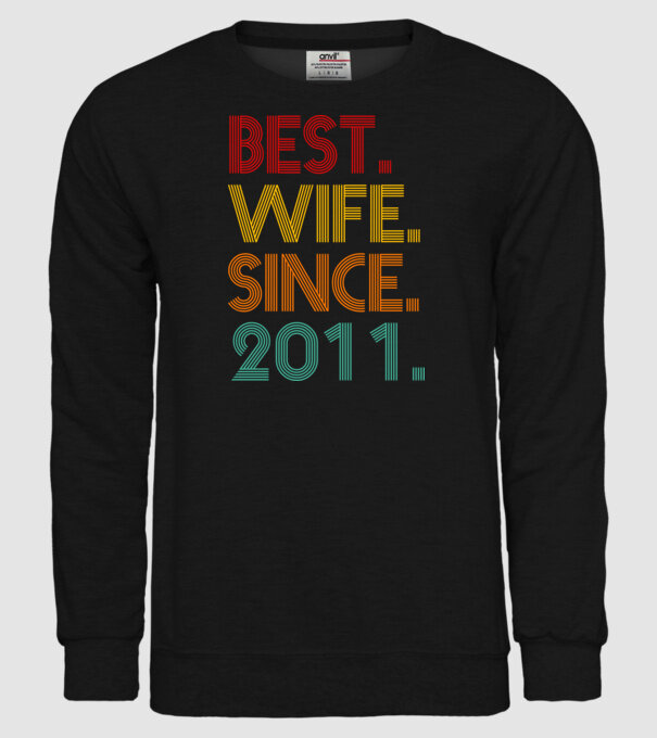 best wife since 2011 retro model negru pe tricou
