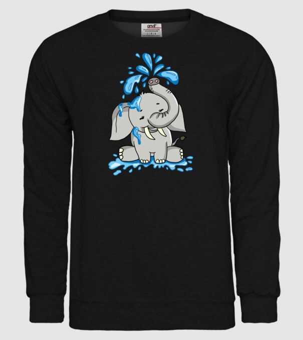boldog elefánt model negru pe tricou