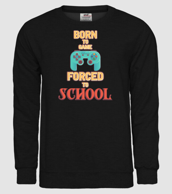 Born to game model negru pe tricou