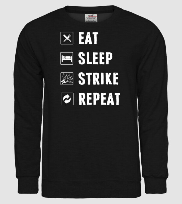 Bowling daily routine model negru pe tricou