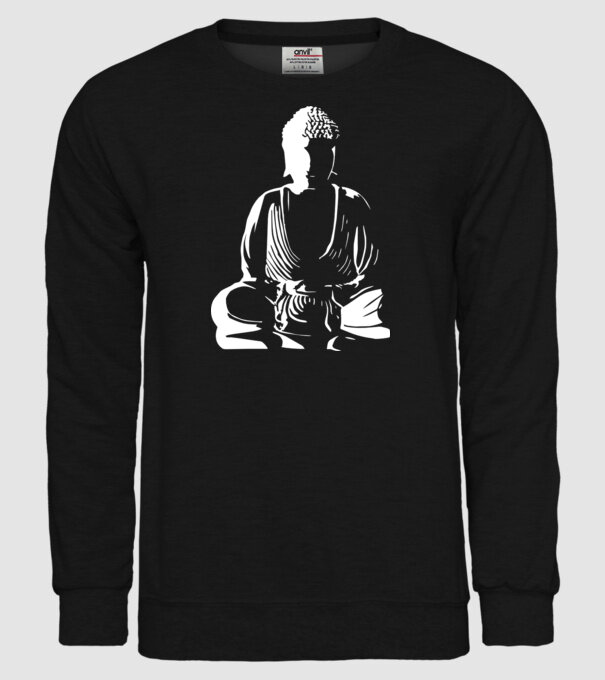 buddha silhouette model negru pe tricou