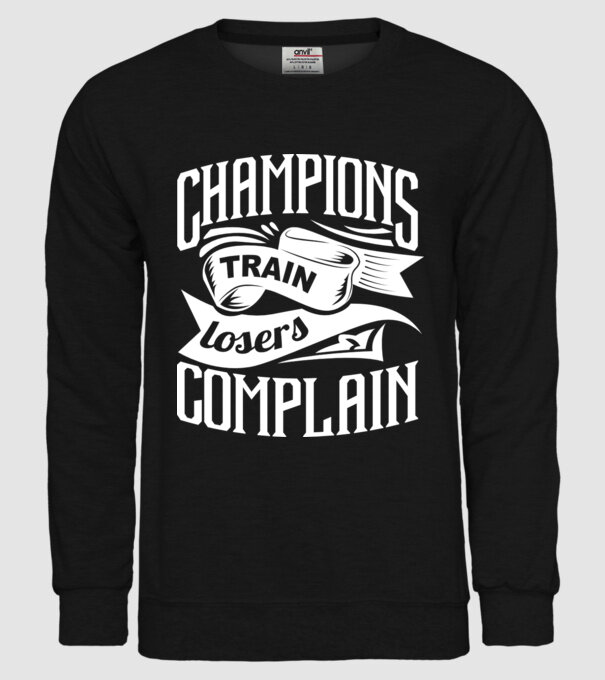 champions train model negru pe tricou