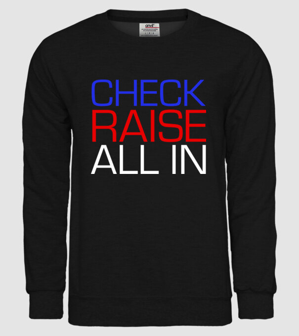 Check Raise model negru pe tricou