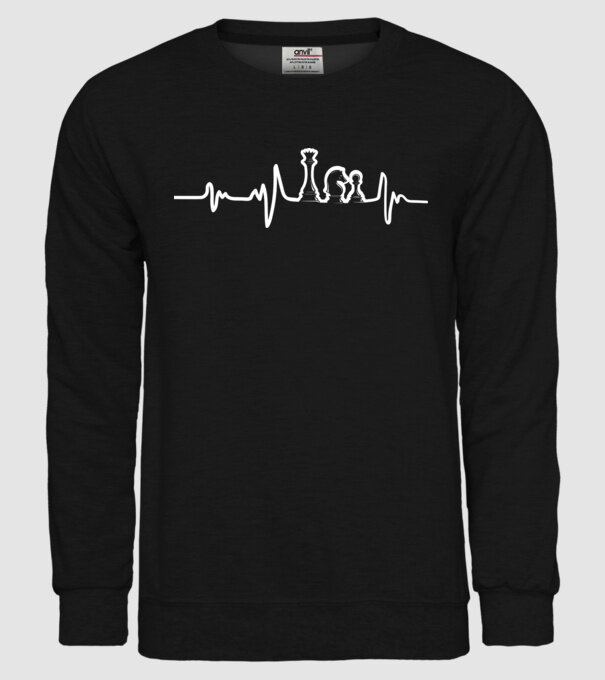 Chess heartbeat model negru pe tricou
