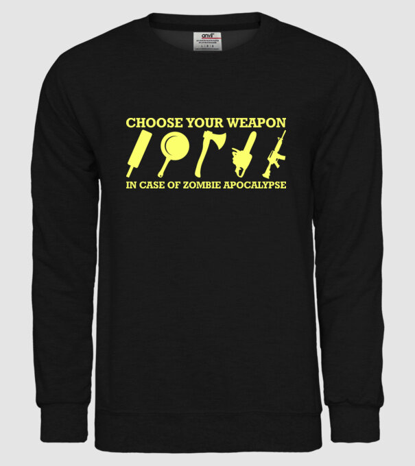 choose your weapon model negru pe tricou