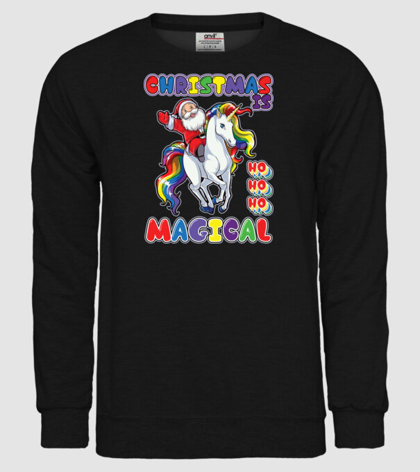 CHRISTMAS IS MAGICAL model negru pe tricou