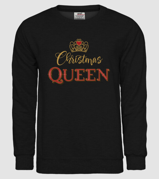 Christmas Queen model negru pe tricou