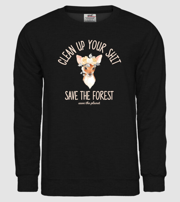 Clean up your shit model negru pe tricou