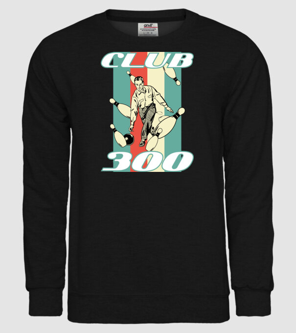 club300 model negru pe tricou