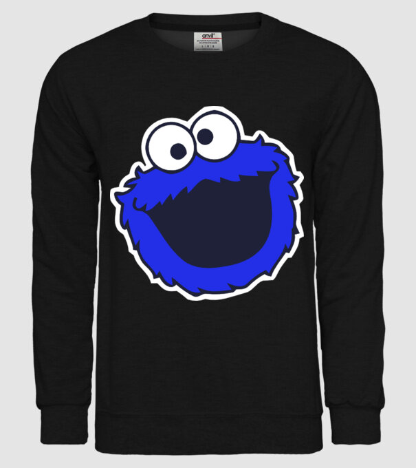 Cookie Monster Face model negru pe tricou