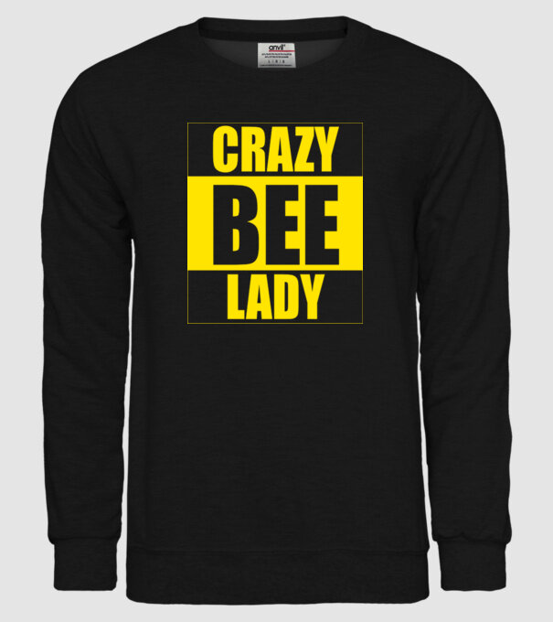 Crazy bee lady model negru pe tricou