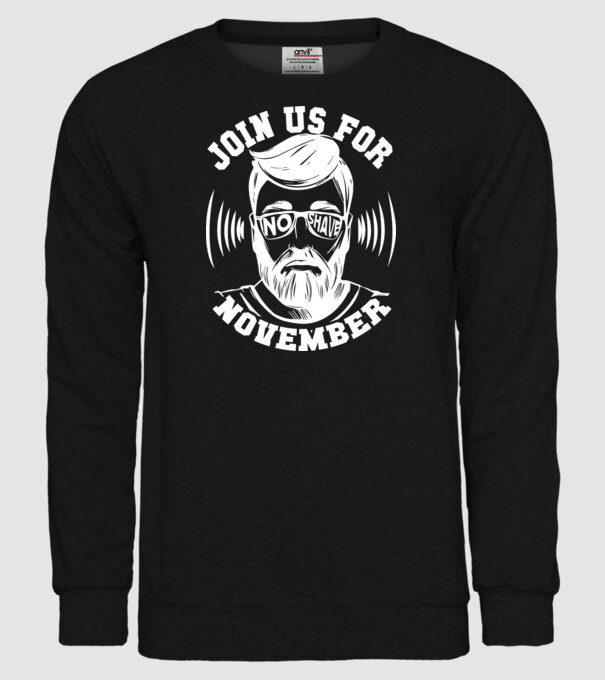 Alătură-te mișcării No Shave November (engleză) model negru pe tricou