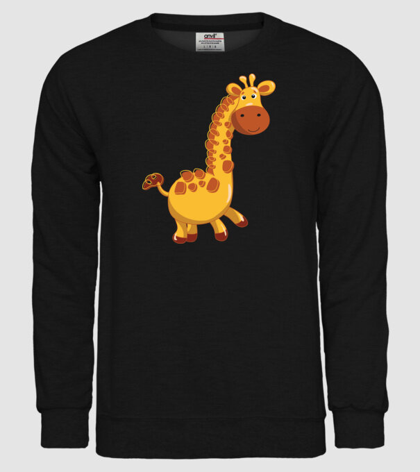 Cute giraffe model negru pe tricou