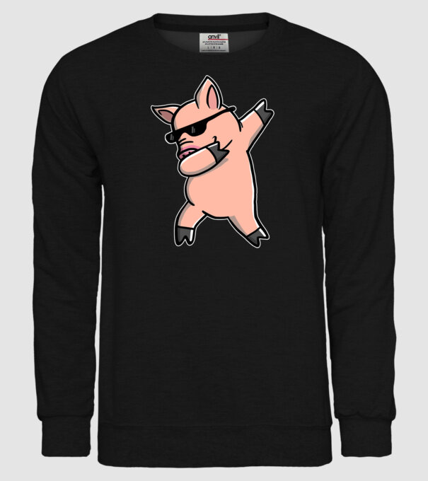 Porc dab model negru pe tricou
