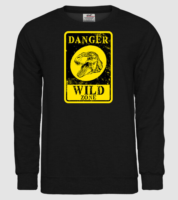 Danger wild zone model negru pe tricou