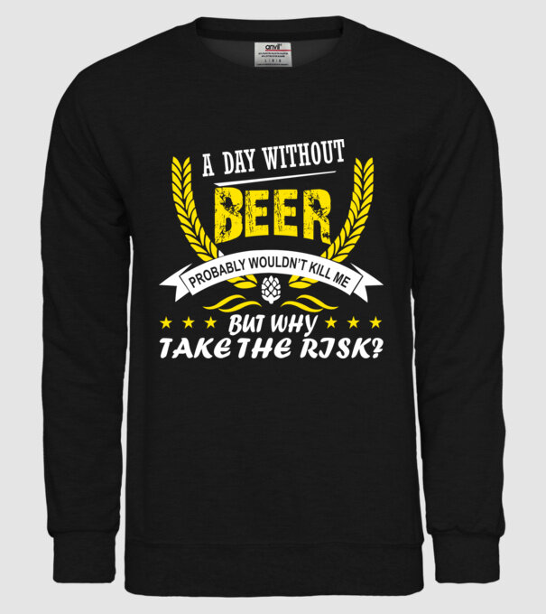 Day without beer model negru pe tricou