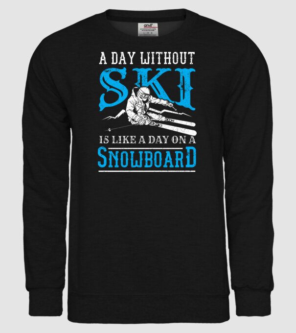 Day without SKI model negru pe tricou