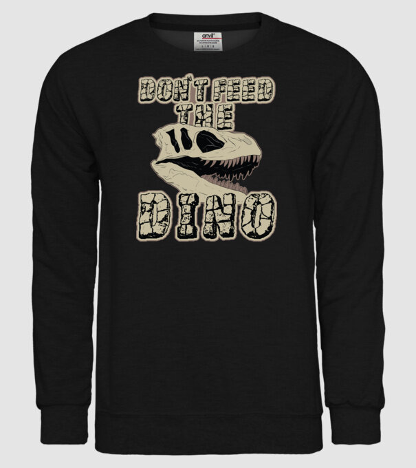 Dont feed the dino model negru pe tricou