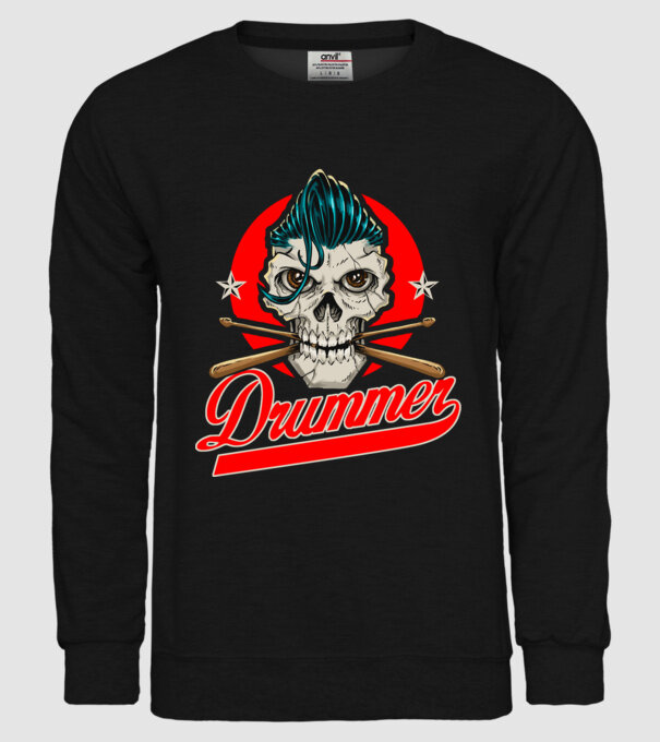 Drummer model negru pe tricou
