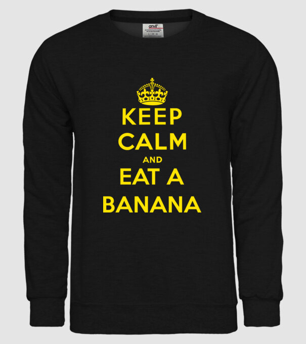 Eat banana model negru pe tricou