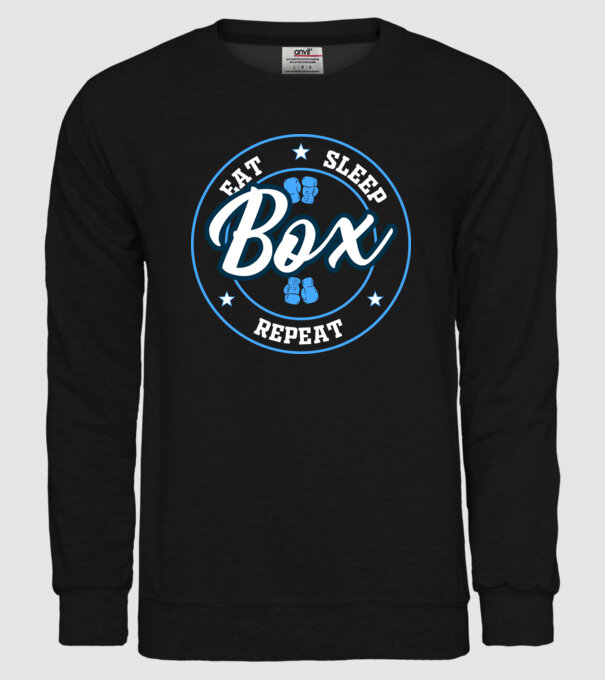 eat sleep box repeat model negru pe tricou