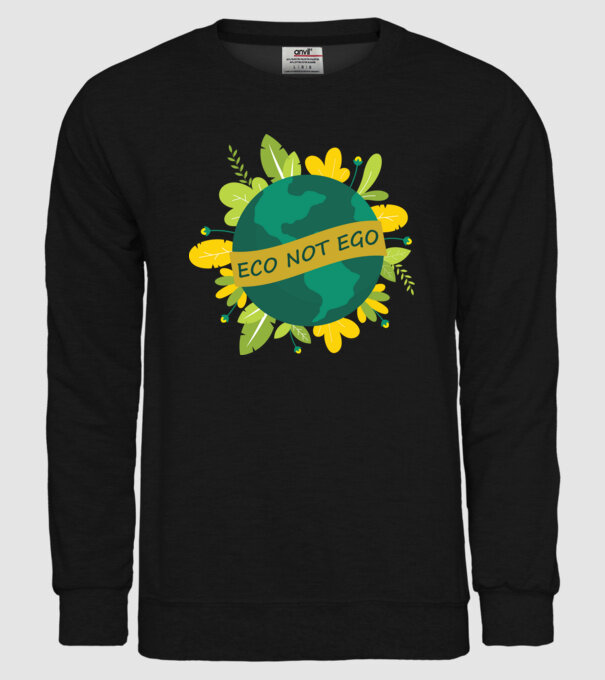 ECO NOT EGO model negru pe tricou