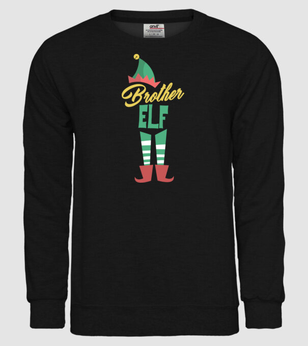 Elf family brother model negru pe tricou