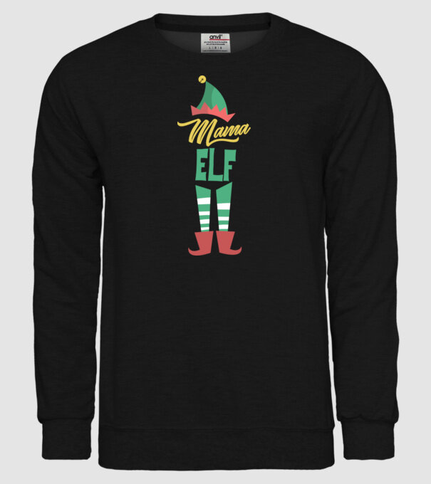 Elf family bunică model negru pe tricou
