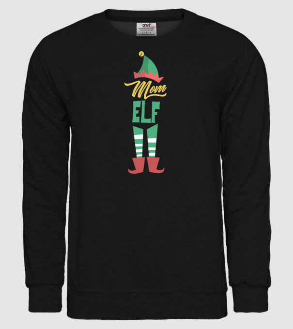 Elf family mom model negru pe tricou