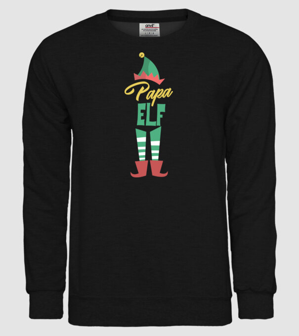 Elf family bunic model negru pe tricou