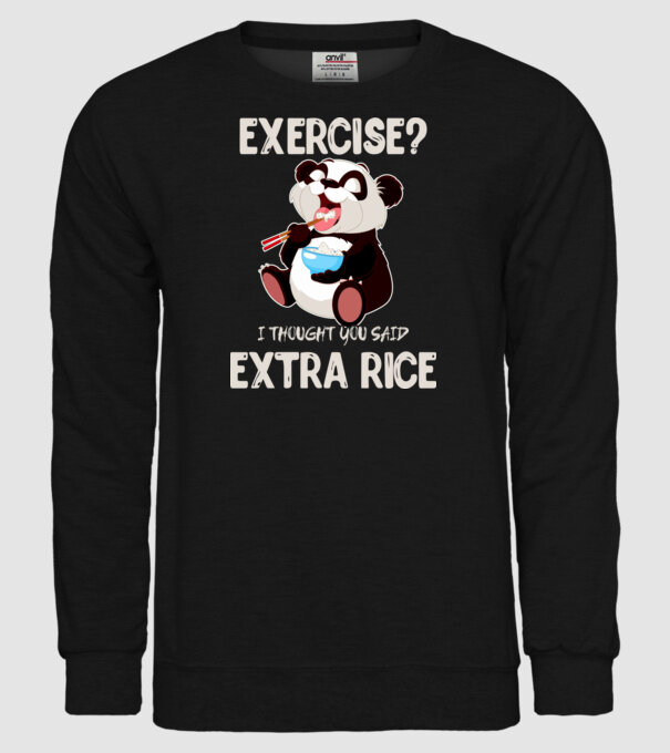 Exercise panda light model negru pe tricou
