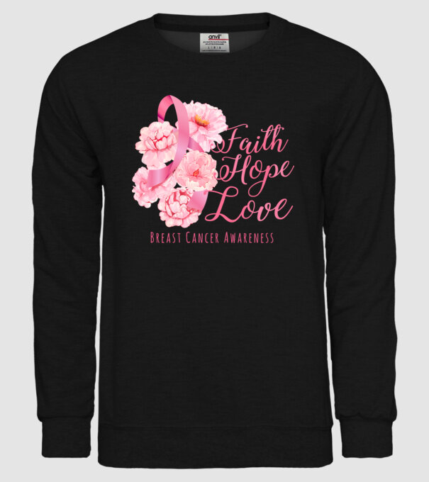 Faith hope love model negru pe tricou