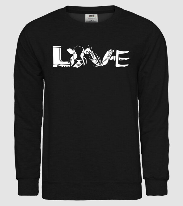 Farm love Cu tractor model negru pe tricou