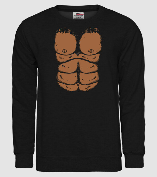 Piept de gorilă carnaval model negru pe tricou
