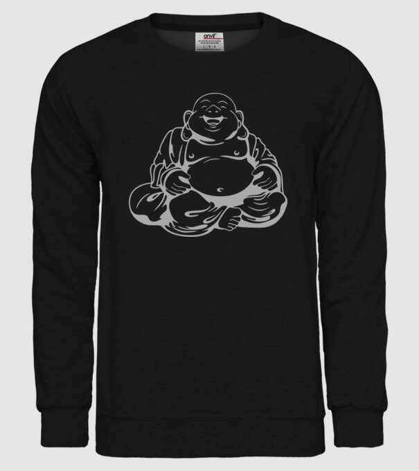 fat buddha model negru pe tricou