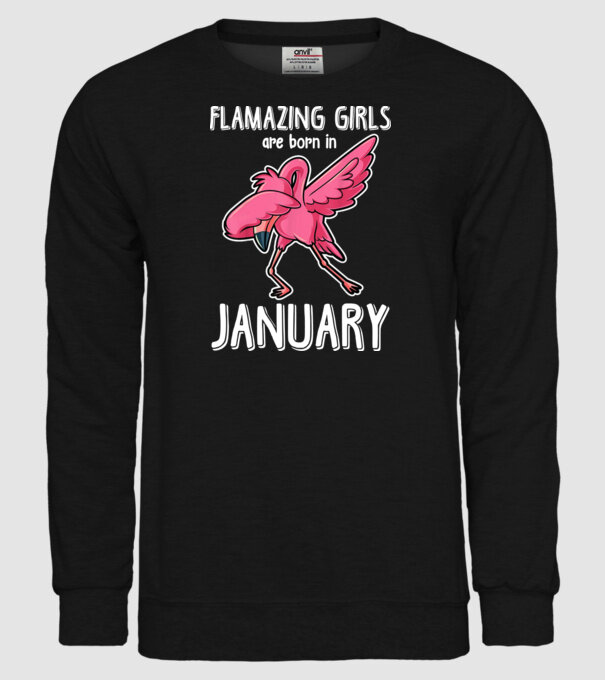 Flamazing girls are born in january model negru pe tricou