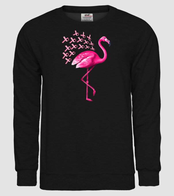 Flamingo pink model negru pe tricou