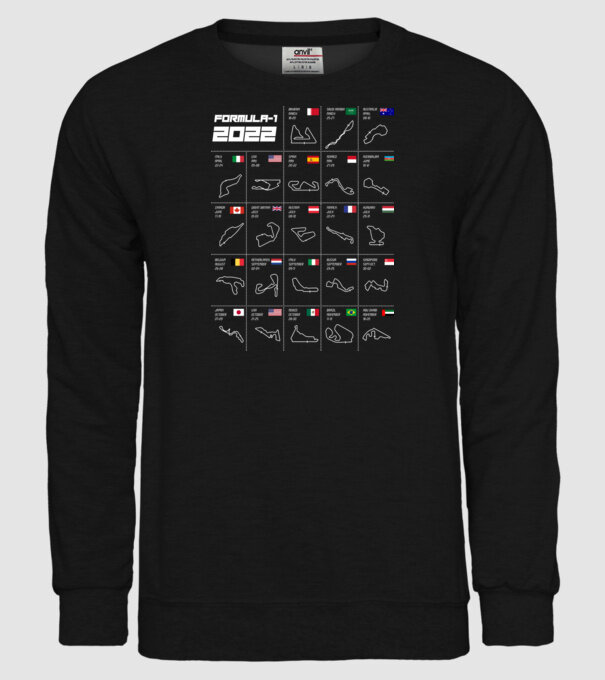 Formula 1 tracks 2022 model negru pe tricou