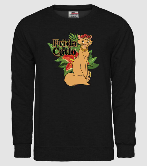 FridaCatlo model negru pe tricou