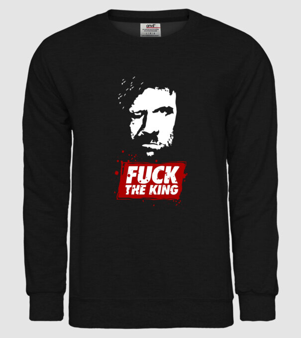 Fuck the king model negru pe tricou