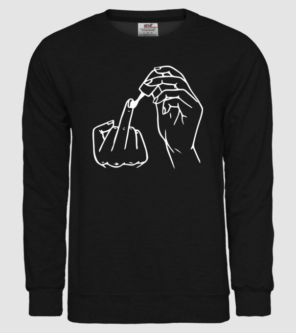 Nail polish Fuck U model negru pe tricou