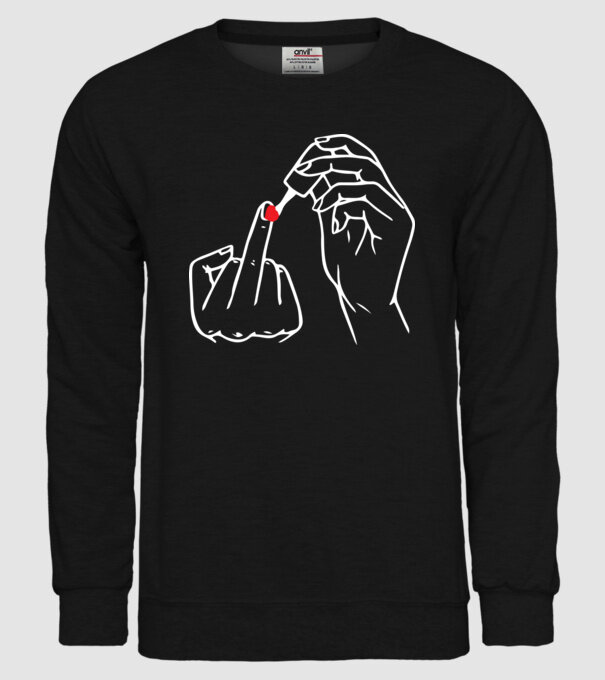 Nail polish Fuck U model negru pe tricou