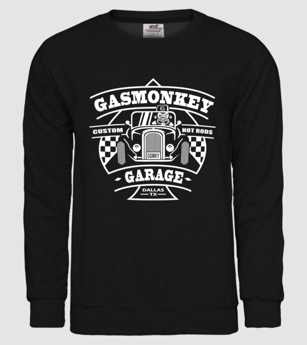 Gas Monkey model negru pe tricou