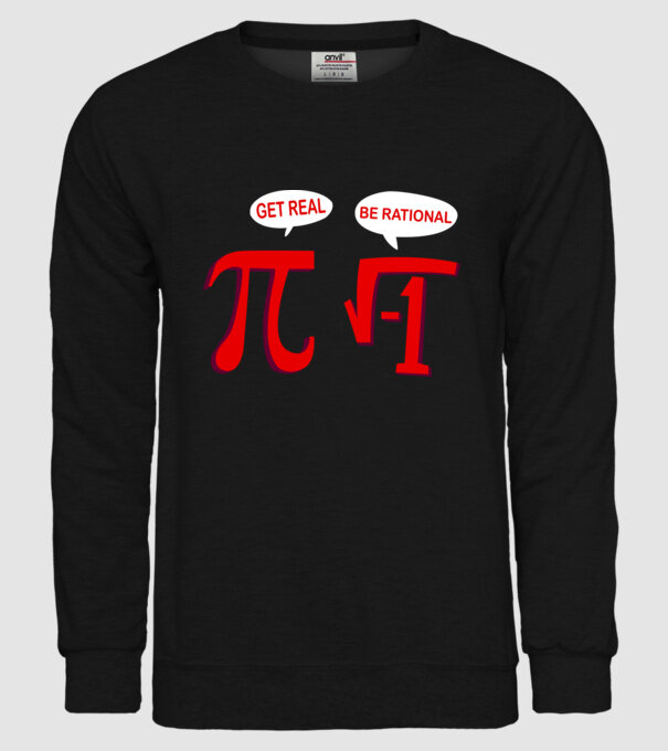Get real, be rational model negru pe tricou