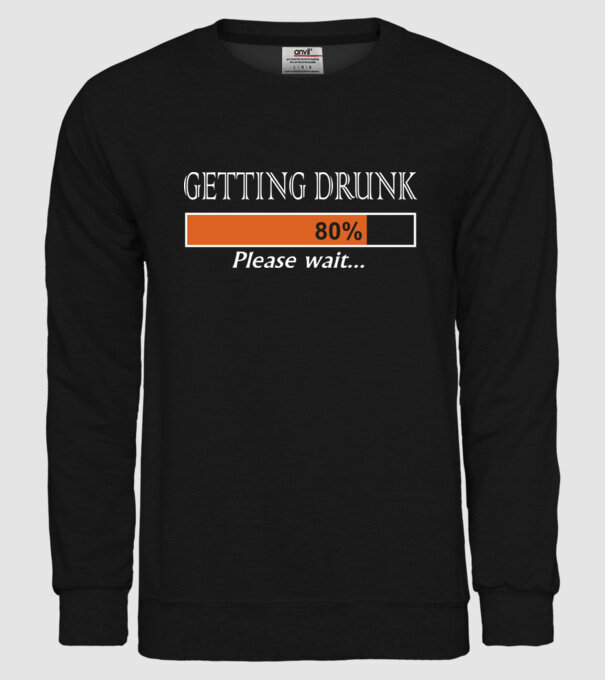 Getting drunk model negru pe tricou