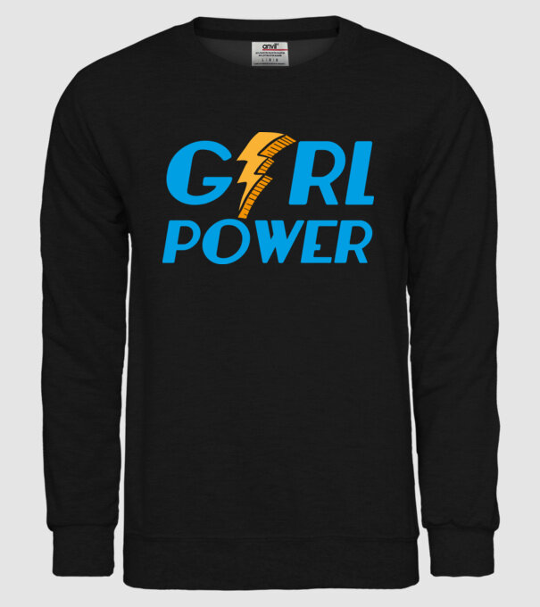 GirlPower model negru pe tricou