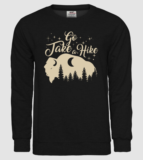 Go take a hike buffalo model negru pe tricou