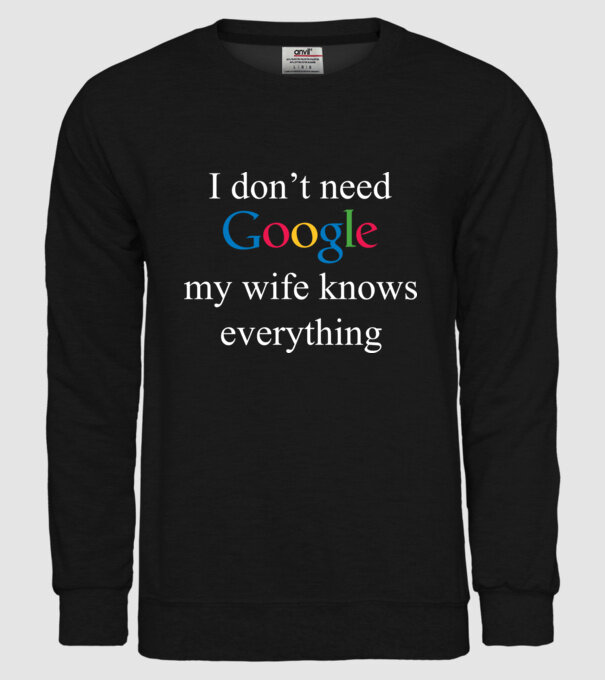 Google wife model negru pe tricou