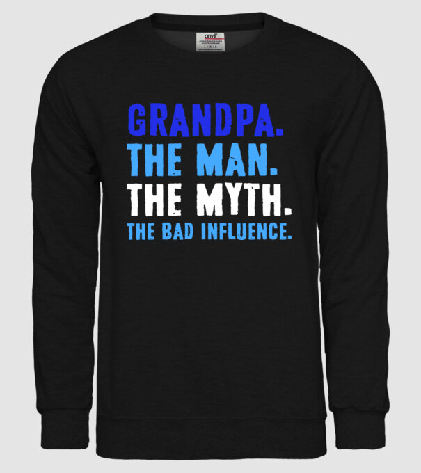 Grandpa, the bad influence model negru pe tricou
