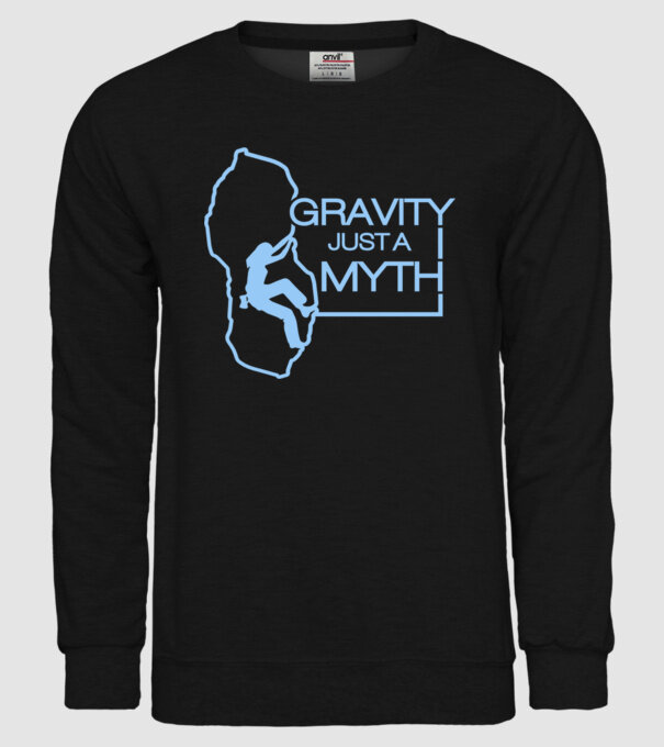 Gravity just a myth model negru pe tricou